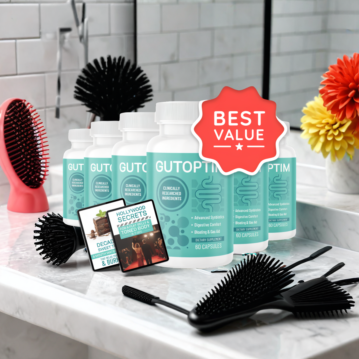 GutOptim - 6 Bottles + 2  Ebooks